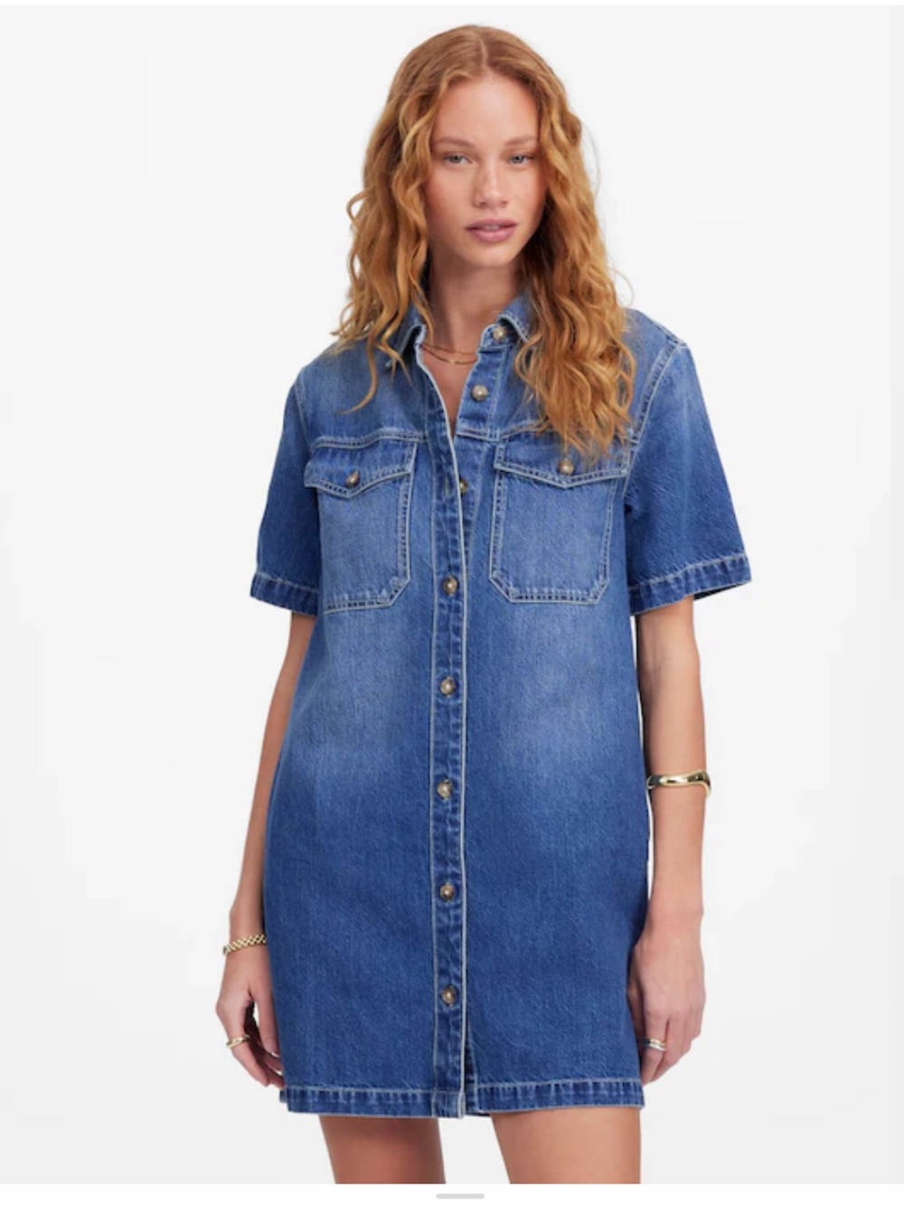 Madewell Denim Boxy Shirtdress in Demarco Wash, S
